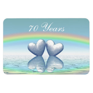 Platinherzen zum 70. Jubiläum Magnet
