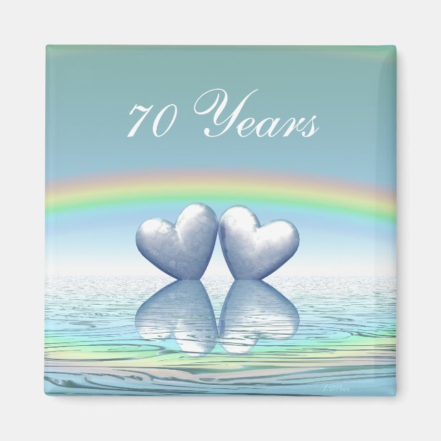 Platinherzen zum 70. Jubiläum Magnet (Vorne)