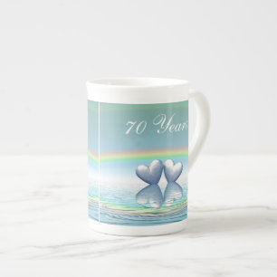 Platinherzen zum 70. Jubiläum Prozellantasse