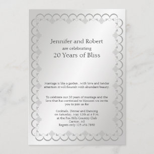 Platinum 20. Hochzeitstag Einladung