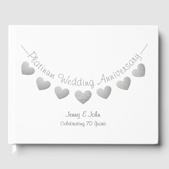 Platinum 70. Hochzeitstag Gästebuch (Vorderseite)