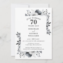Platinum 70th Wedding Anniversary Monogram Floral