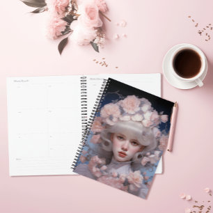 Platinum Beauty - Ein Frauenportrait und Blume Planer