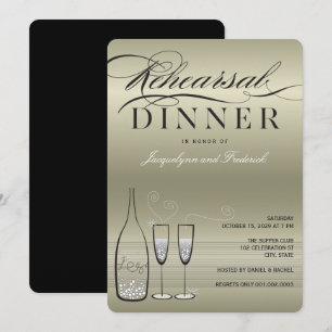 Platinum Champagne Répétition Diner Invitation de 
