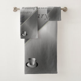 Platinum Emerald Anniversary Badetuch Set