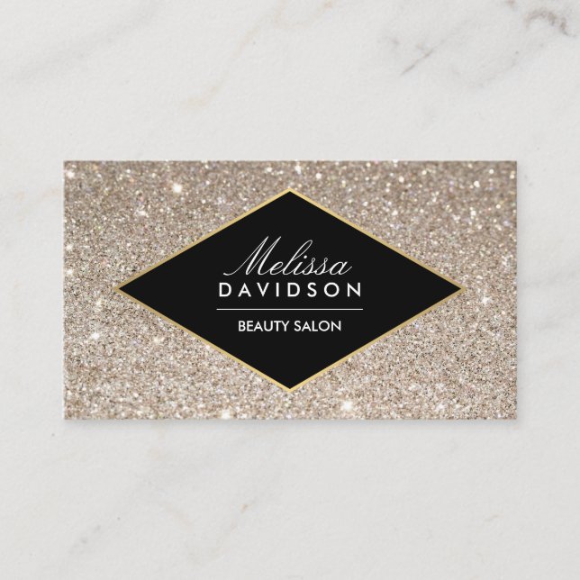 Platinum Glitzer und Glamour Beauty Business Card Visitenkarte (Vorderseite)