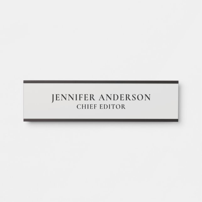 Platinum Grey Professional Modern Plain Minimalist Türschild (Vorderseite )