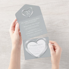 Platinum Hochzeitstag 70 Jahre Party-Veranstaltung All In One Einladung