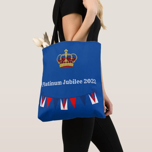 Platinum Jubilee 2022 Blue Tote Bag Tasche (Von Nahem)