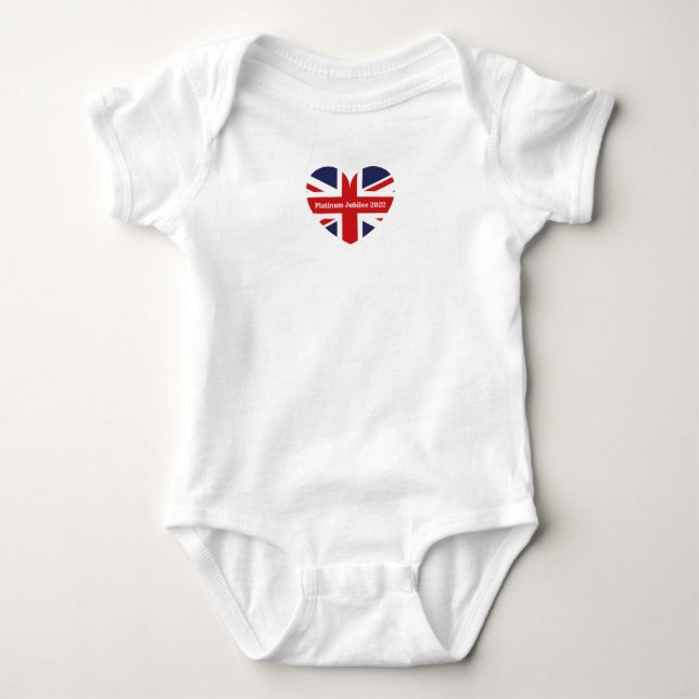 Platinum Jubilee 2022/England Flag Baby Strampler (Vorderseite)