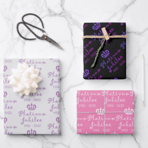 Platinum Jubilee Monarchy Wrapping Paper Sheet Set Geschenkpapier Set