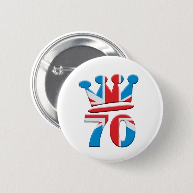 Platinum Jubilee Queen Elizabeth 70 Jahre Button (Vorne & Hinten)