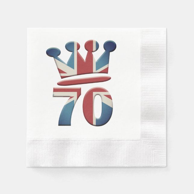 Platinum Jubilee Queen Elizabeth 70 Jahre Napkins Serviette (Vorderseite)