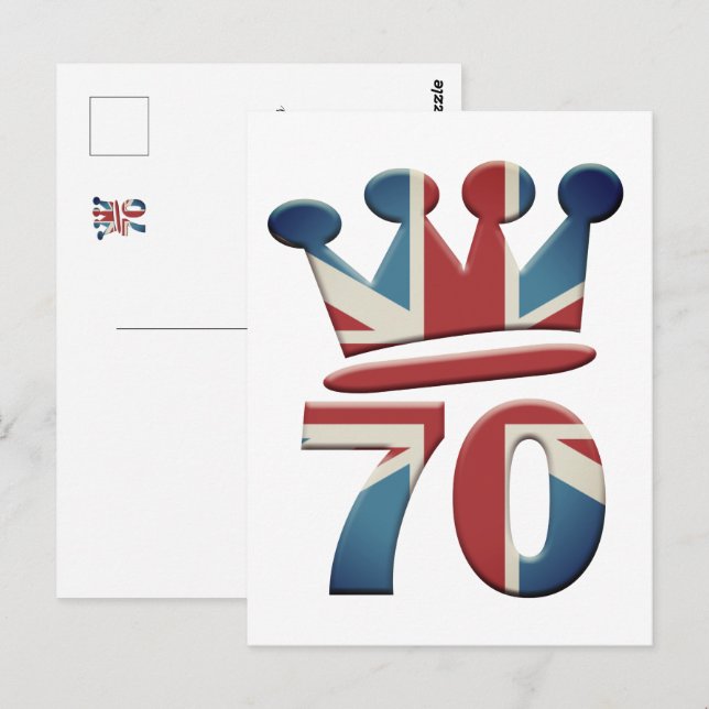 Platinum Jubilee Queen Elizabeth 70 Jahre Postkarte (Vorne/Hinten)