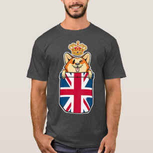 Platinum Jubilee UK Flag Pocket Corgi Queen114 T-Shirt
