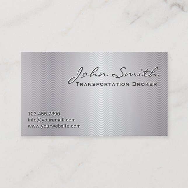 Platinum Metal Transport Broker Business Card Visitenkarte (Vorderseite)