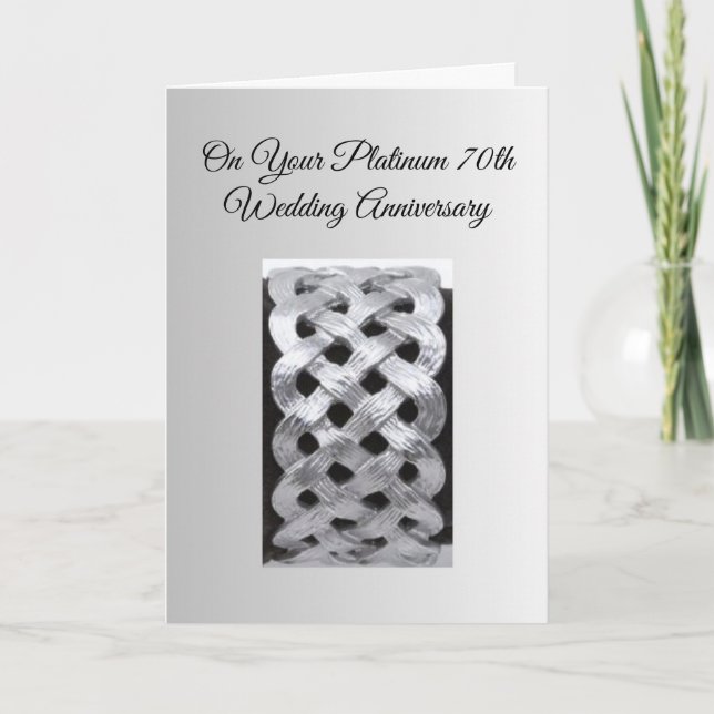 Platinum Personalised 70th Wedding Anniversary Karte (Vorderseite)