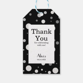 Platinum Silver Gray Polka Dot Black Vielen Dank Geschenkanhänger