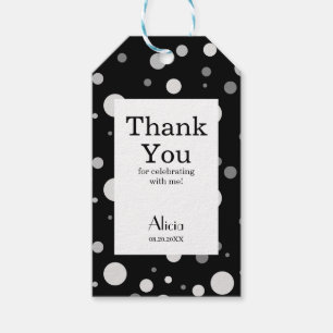 Platinum Silver Gray Polka Dot Black Vielen Dank Geschenkanhänger