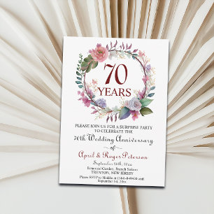 Platinum Überraschung Hochzeitsjubiläum Floral Einladung