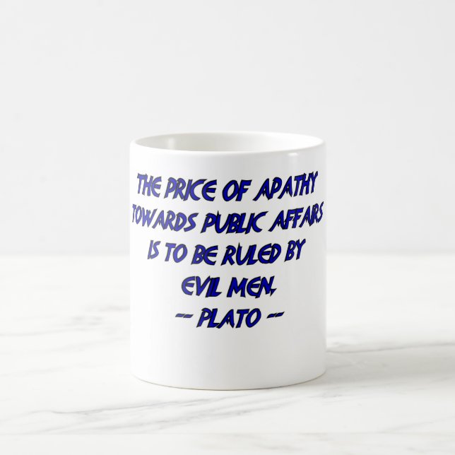 Plato and Evil Men Kaffeetasse (Mittel)