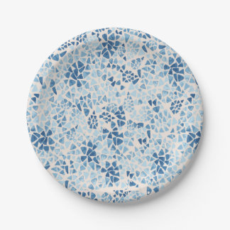 Plato de papel con diseño de azulejo partido. pappteller