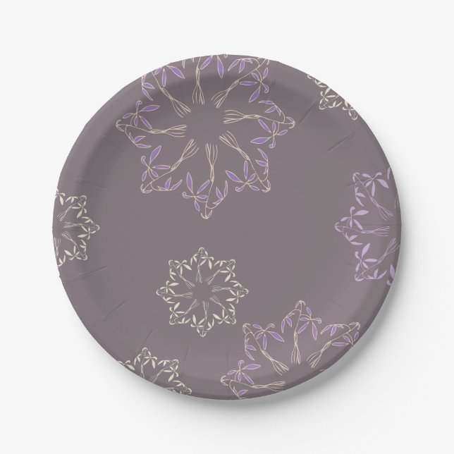 Plato de papel con diseño de plantas. pappteller (Vorderseite)