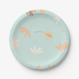 Plato de papel con diseño floral. pappteller