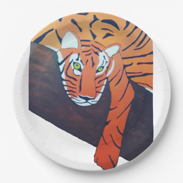 Plato de plástico con diseño Tigre Pappteller (Vorderseite)