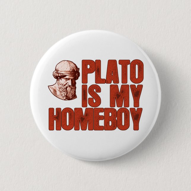 Plato ist mein Homeboy Button (Vorderseite)
