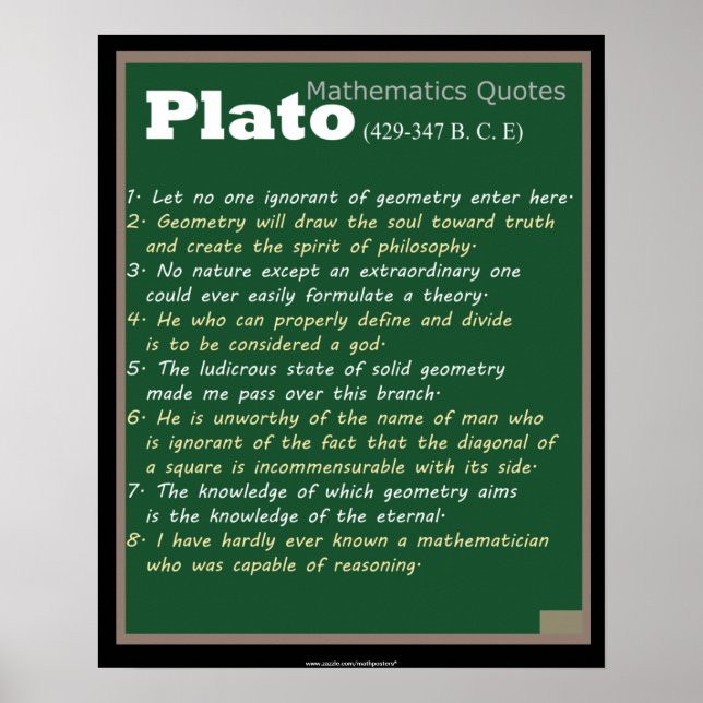 Plato Mathematics zitiert Poster (Vorne)