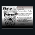 Plato Mathematics zitiert Poster<br><div class="desc">Auswahl mathematischer Zitate von Plato,  Plato Akademie</div>