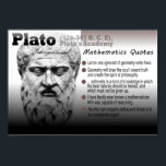 Plato Mathematics zitiert Poster<br><div class="desc">Auswahl mathematischer Zitate von Plato,  Plato Akademie</div>