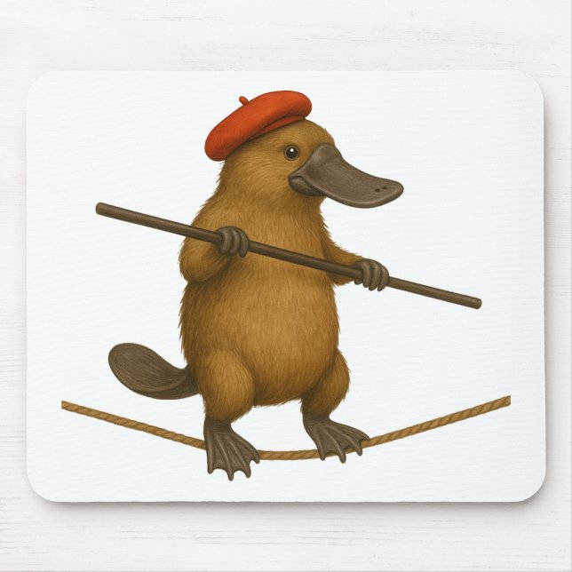 Plato Schnabeltier Seiltänzer Mousepad (Vorne)
