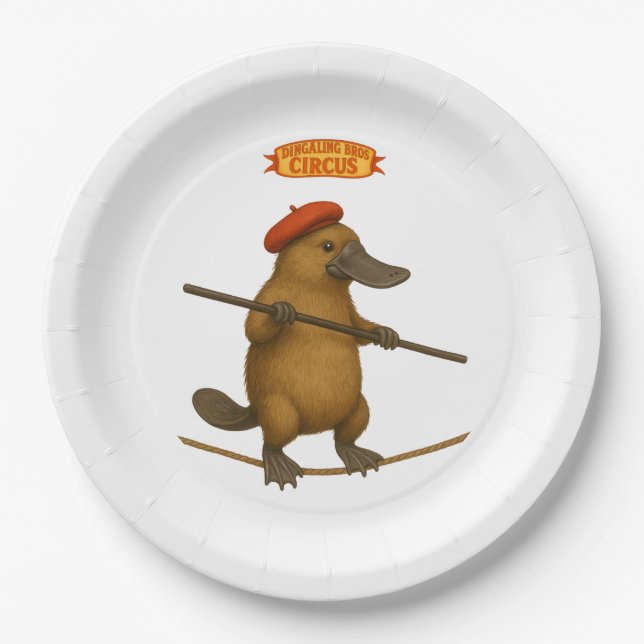 Plato Schnabeltier Seiltänzer Pappteller (Vorderseite)