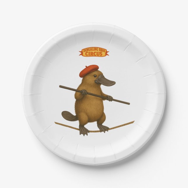 Plato Schnabeltier Seiltänzer Pappteller (Vorderseite)