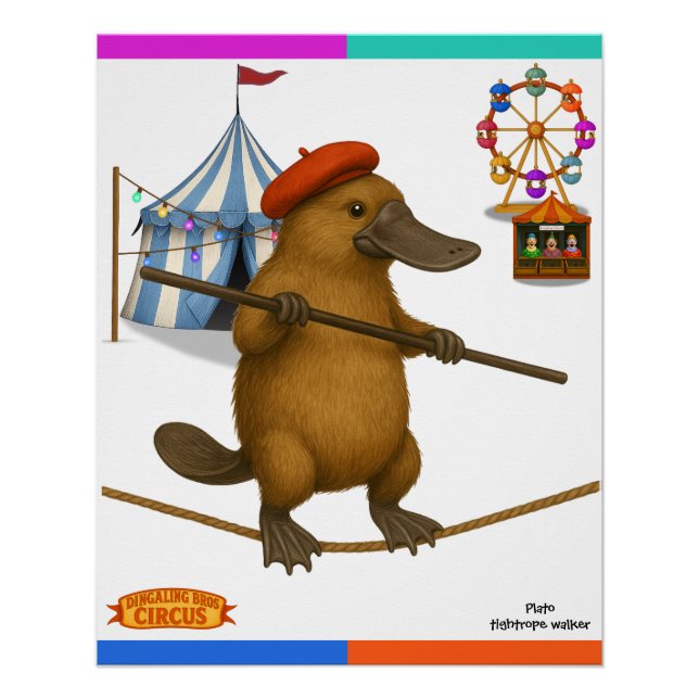 Plato Schnabeltier, Seiltänzer Poster (Vorderseite)