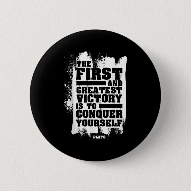 Plato Stoic Mindfulness Zitat Stoicismus Philosoph Button (Vorderseite)