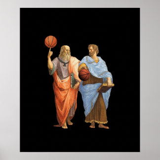 Plato und Aristoteles im epischen Basketballspiel Poster