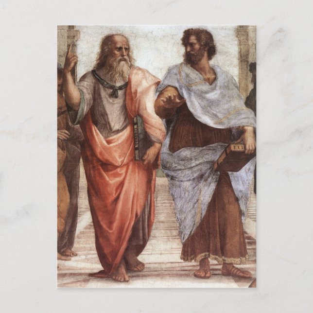 Plato und Aristoteles Postkarte (Vorderseite)