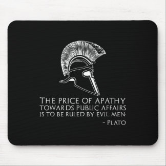 Plato Zitat über Apathy - antiker griechischer pol Mousepad