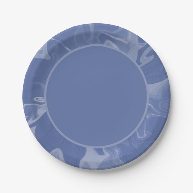 Platos de papel azul marmolado pappteller (Vorderseite)