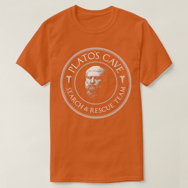 Platos Höhle Rescue Team Philosophie Geschenk T-Shirt (Design vorne)