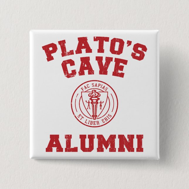 Platos Höhlen-Schüler-Knopf Button (Vorderseite)