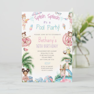 Platsch Plansch – eine Poolparty-Sommer-Einladung Einladung
