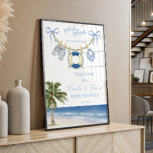 Platsch Plansch Ozean Babyparty Willkommensposter Poster