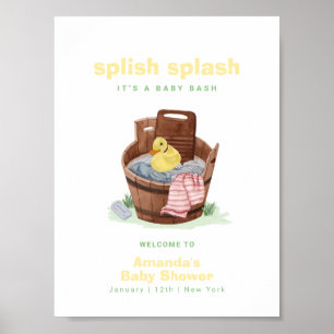 Platsch Platsch Gummiente Baby Shower Willkommen Poster