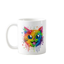 Platsche Cat Rainbow Design-Tasse