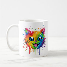 Platsche Cat Rainbow Design-Tasse Kaffeetasse