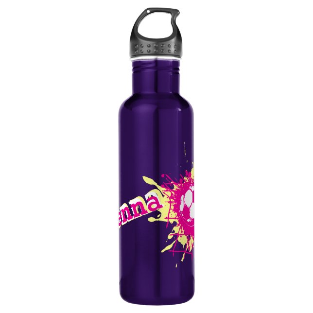 Platsche Mädchen des Fußballfußballs nennen rosa Trinkflasche (Vorderseite)
